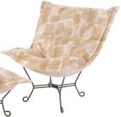 Luscious Faux Fir Puff Chair and ottoman