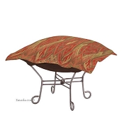 Chicago Textile Puff Ottoman-Ikat Earth