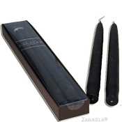 Creative Candles Taper Boxed Pair-Black 7/8X12