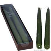 Creative Candles Taper Boxed Pair-Moss Green 7/8X12