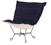 Chicago Textile puff chair-Denim Indigo