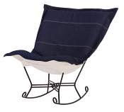 Chicago Textile puff rocker-Denim Indigo