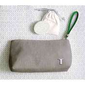 Thymes Jade Matcha Solid Perfume & Cosmetic Pouch