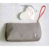 Thymes Rosewood Citron Solid Perfume & Cosmetic Pouch