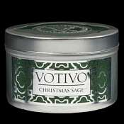 Votivo Candles -Christmas Sage Holiday Travel Tin