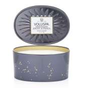 Voluspa Makassar Ebony & Peach 2 Wick Decorative Oval Tin