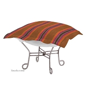 Chicago Textile Puff Ottoman-Baja Punch-Patio