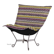 Chicago Textile Puff Chair-Bolt Eggplant