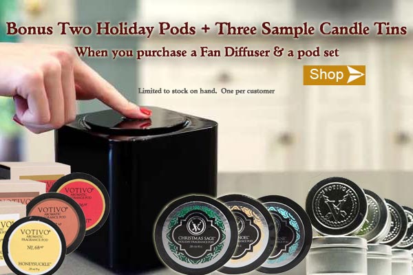 Three Free Votivo sample tin candles