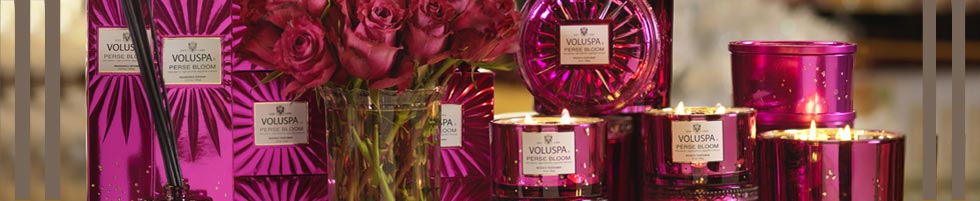 Voluspa perse bloom Vermeil Glass Candles