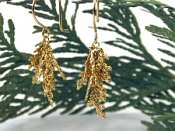 Catherine Weitzman Vermeil Fernlet Bushel Earrings
