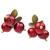 Cranberry Three-Berry Earrings by Michael Michaud for Silver Seasons