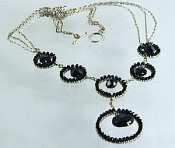 Dana Kellin Onyx Circles Chain Drop Necklace-Sterling Silver