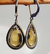 Whiskey quartz teardrop earrings by Dana Kellin