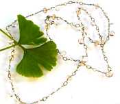 Long Oyster Mix wrapped chain Necklace