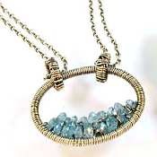 Woven Jasmine Mix Pendant on double fine chain Necklace