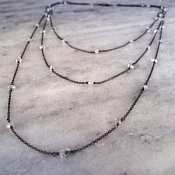 Dana Kellin Tripple Chain Diamon Quartz Necklace