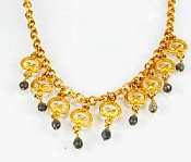 Brushed Gold Swirl Chain Labradorite Necklace by Evelyn Knight