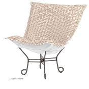 Chicago Textile Puff Chair-Geo Stone-Patio