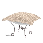 Chicago Textile Puff Ottoman-Geo Stone-Patio