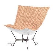 Chicago Textile Puff Chair-Geo Tangerine-Patio