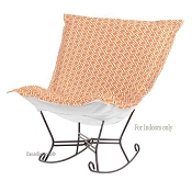Chicago Textile Puff Rocker-Geo Tangerine-Indoor