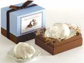 Rabbit With Leaf Dish luxury soap by Gianna Rose Atelier