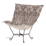 Chicago Textile Puff Chair-Ikat Stone