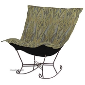 Chicago Textile Puff Rocker-Ikat Willow