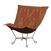 Chicago Textile Puff Chair-Ikat Earth