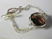 Organic Circle smoky quartz bracelet-sterling silver by LMG & Co.