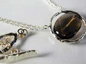 Organic Circle smoky quartz necklace-sterling silver by LMG & Co.