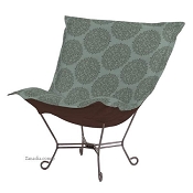 Chicago Textile Puff Chair-Medallion Teal