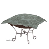 Chicago Textile Puff Ottoman-Medallion Teal