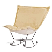 Chicago Textile puff rocker-Microsuede Chamois