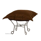 Chicago Textile puff ottoman-Microsuede Chocolate