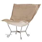 Chicago Textile puff chair-Microsuede Sandstone