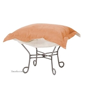 Chicago Textile puff ottoman-Microsuede Tangerine