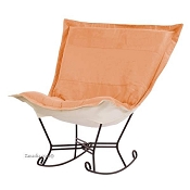 Chicago Textile puff rocker-Microsuede Tangerine
