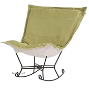 Chicago Textile puff rocker-Microsuede Willow