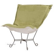 Chicago Textile puff chair-Microsuede Willow