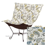 Chicago Textile Puff Chair-Paisley Lagoon