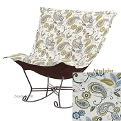 Chicago Textile Puff Rocker-Paisley Lagoon