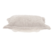 Puff Ottoman replacement cover with cushion-Angora Natural