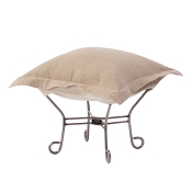 Howard Elliott Puff Ottoman-Linen Slub Natural
