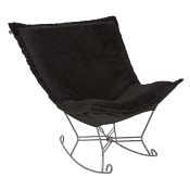 Howard Elliott Puff Rocker-Angora Ebony