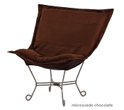 Chicago Textile puff chair-Microsuede Chocolate
