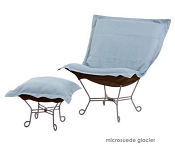 Chicago Textile puff chair-Microsuede Glacier