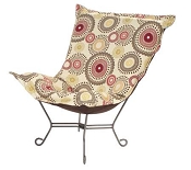 Chicago Textile Puff Chair-Orbit Poppy