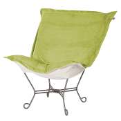 Chicago Textile Puff Chair-Mojo Kiwi